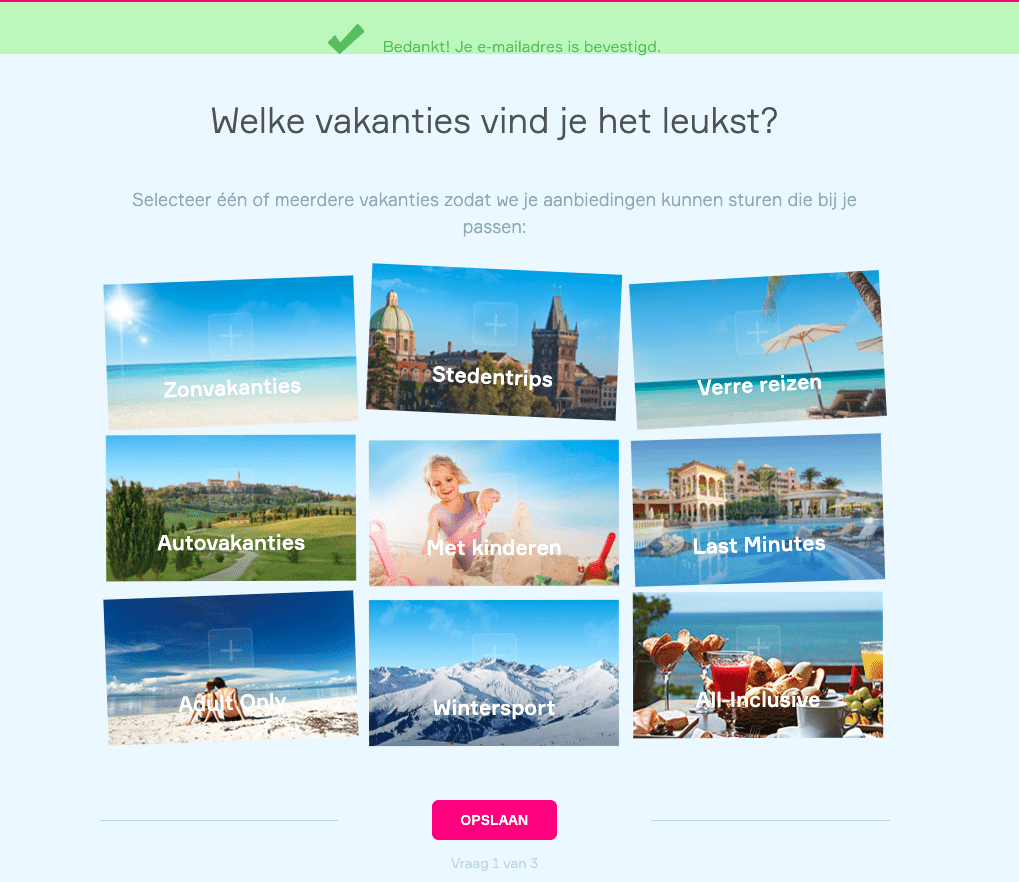 Vakantiediscounter Voorbeeld