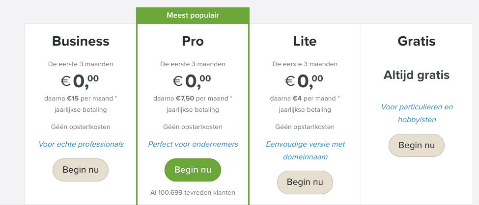 Jouwweb prijzen
