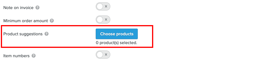Product suggestions