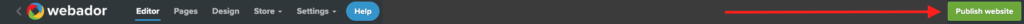 Website veröffentlichen Button Webador
